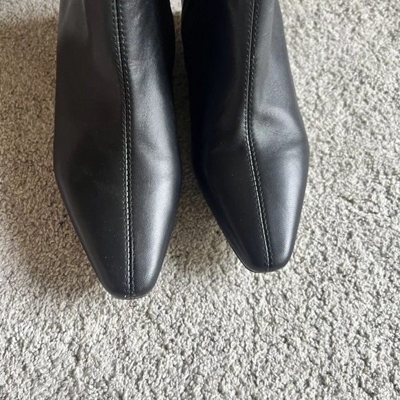 New ANTHROPOLOGIE x ALL BLACK Size 39 Pointed Toe Wedge Ankle Boots Booties - Picture 5 of 7